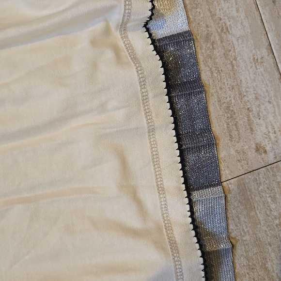 Maeve by Anthropologie Pleated Metallic Silver Shimmer Grays Midi Skirt - Picture 3 of 9